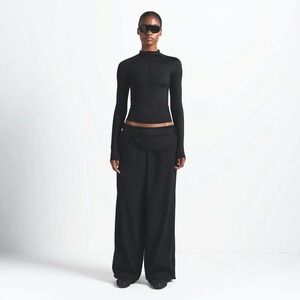 NWT Skims Woven Nylon Oversized Track Pant Sz XL Wide Leg Athleisure $168